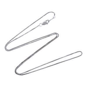 Estate India Sterling Silver 925 0.9mm Box Chain Necklace 18"